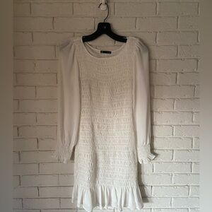 Elegant White Smocked Dress